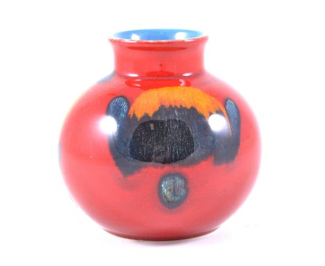 Poole Pottery, a Volcano Urn vase, moulded pottery marks, 20.4cm.