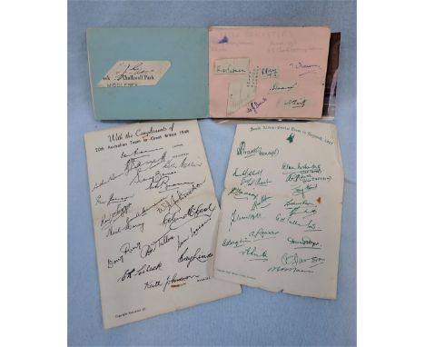 A VINTAGE AUTOGRAPH BOOK containing cricket autographs, to include Essex cricketers, circa 1940s, two letters from Arthur Ask