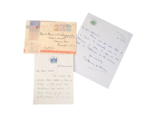 MONTGOMERY OF ALAMEIN HANDWRITTEN LETTER signed by Montgomery of Alamein dated 27/3/1947, on War Office