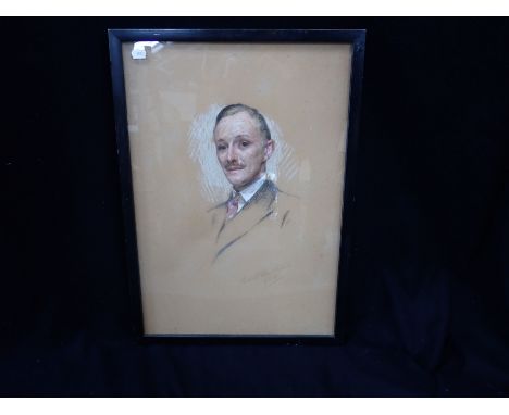 AN EARLY 20TH CENTURY PASTEL PORTRAIT OF A MAN 'Frank Eastwood, 1927'