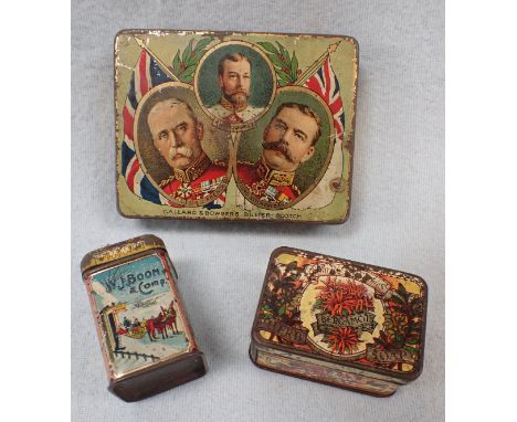 A VINTAGE 'CALLARD &amp; BOWSER'S' TIN with George V, Kitchener and French and two small Vintage tins (3)