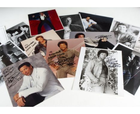 Tom Jones / Signatures, more than thirty Tom Jones Signed items including  black and white / colour photos, Record Company Pr