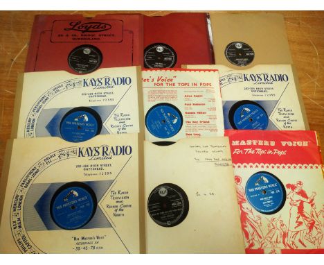 Elvis Presley 78s, nine UK release 78s comprising Paralyzed (two copies), Blue Suede Shoes (two copies), Hard Headed Woman, H