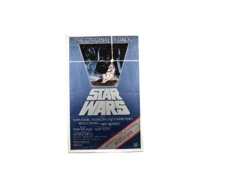 Star Wars One Sheet Poster, USA One Sheet for the 1982 re-release for "Star Wars: Episode IV - A New Hope" with Tom Jung artw