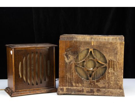 Vintage Wood Speakers, five small vintage wooden speakers comprising a Celestion model standard 8 with moving coil speaker, t
