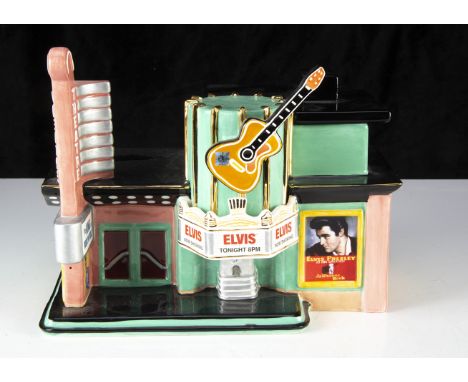 Elvis Presley Cookie Jar, Elvis At The Movies - Limited Edition Ceramic Cookie Jar (No 190/600) in the shape of a Movie Theat