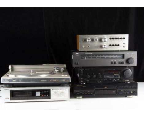 Amplifiers / Tuner / Deck, a Sony direct drive turntable PS-333, (No lid or cartridge) Nikko Amplifier TRM-230, Pioneer Ampli