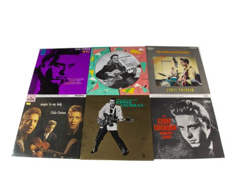 Eddie Cochran LPs, thirteen albums comprising My Way, Memorial Album, Singin to my Baby, Eddie Cochran (Pic Disc), The EP Col