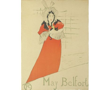 Henri de Toulouse-Lautrec (French, 1864-1901)May Belfort (Wittrock P14.B.iv;  Adriani 126) Lithograph in colours, 1895, on wo