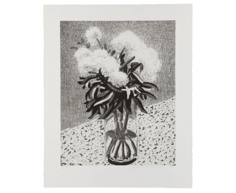 David Hockney (British, born 1937)Peonies in a Glass Vase (Pace 2) Etching with aquatint, 1998, on Somerset Textured White pa