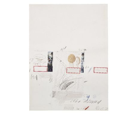 Cy Twombly (American, 1928-2011)No. I, from Natural History, Part I, Mushroom (Bastian 42) Lithograph in colours with collage