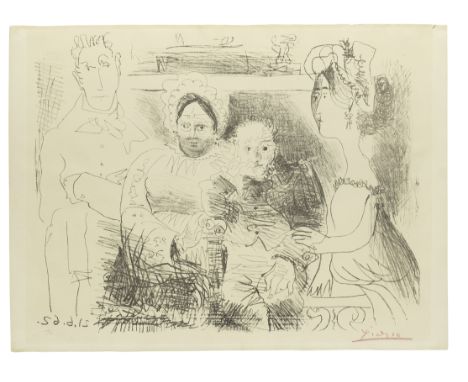 Pablo Picasso (Spanish, 1881-1973)Portrait de famille, homme aux bras croisé (Bloch 1029; Mourlot 383) Lithograph, 1962, on A