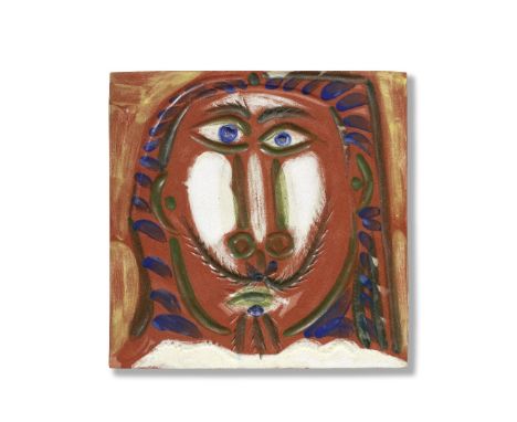 Pablo Picasso (Spanish, 1881-1973)Tete d'homme aux cheveux longs (Ramié 596) Stamped, marked and numbered Madoura Plein Feu/E