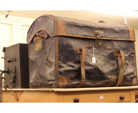 Two vintage trunks, case and trunk of soft goods