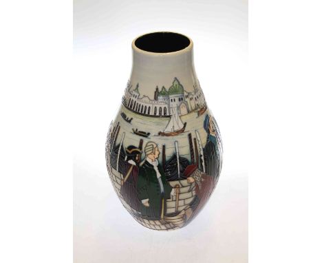 A Moorcroft vase, 'Merchants of Venice', no.23/50, first quality, retains original price label of £1,425, 30cm