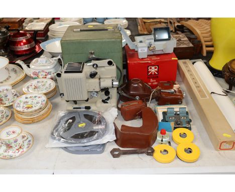An Eumig P8 projector, sold as collectors item, various related accessories, a camera, a cine camera etc