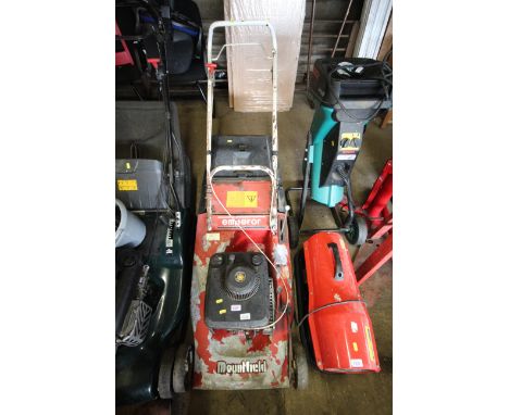 A Mountfield Emperor rotary garden lawn mower with a Briggs & Stratton engine