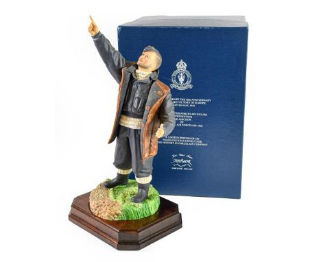 An Ashmore Worcester Porcelain Figure, representing a member of Groundcrew of the Royal Air Force 1939-45 ''The Immortal Erk'