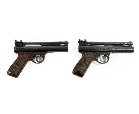 PURCHASER MUST BE 18 YEARS OF AGE OR OVER Two Webley ''Mark 1'' .177 Calibre Air Pistols, each with blued finish and chequere