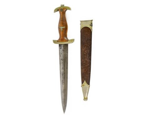 A German Third Reich SA Dagger, circa 1933-1935, the 22cm steel blade etched Alles fur Deutschland and with maker's mark for 