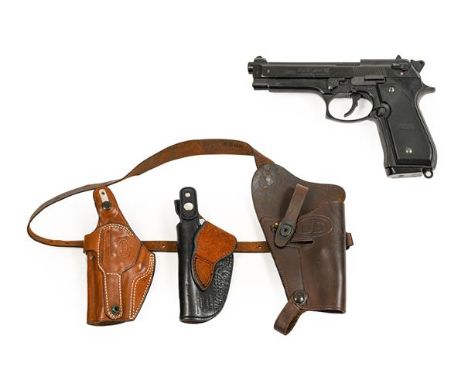 PURCHASER MUST BE 18 YEARS OF AGE OR OVER A Reck Miami Mod.92 8mm Blank Firing Pistol, with black finish and chequered plasti