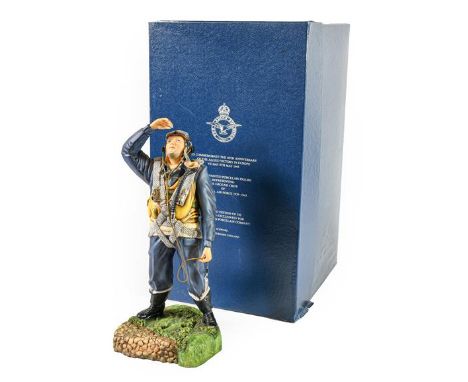 An Ashmore Worcester Porcelain Figure- ''The Sir Arthur ''Bomber'' Harris Royal Air Force Crew Memorial, , limited edition 15