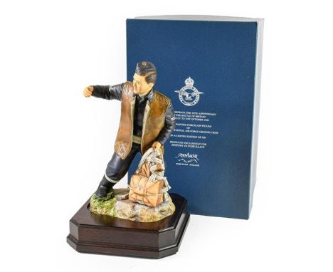 An Ashmore Worcester Porcelain Figure, representing a member of Groundcrew of the Royal Air Force 1939-45 ''The Immortal Erk'