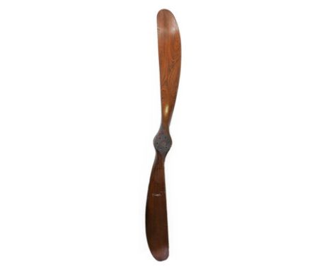 A First World War Propeller, constructed from solid hardwood, with no visible markings, the centre with six fixing holes, no 