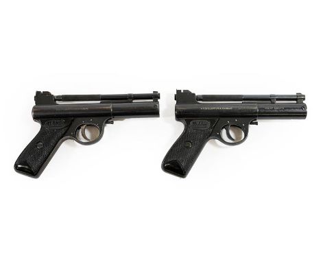 PURCHASER MUST BE 18 YEARS OF AGE OR OVER A Webley ''Mark 1'' .22 Calibre Air Pistol, with blued finish and chequered black p
