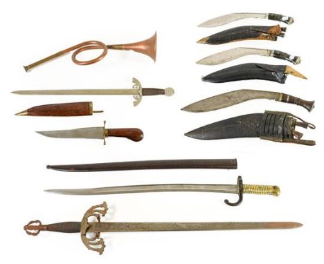 A French M1866 Chassepot Yataghan Sword Bayonet, with St Etienne T section steel blade, the steel crossguard and scabbard sta