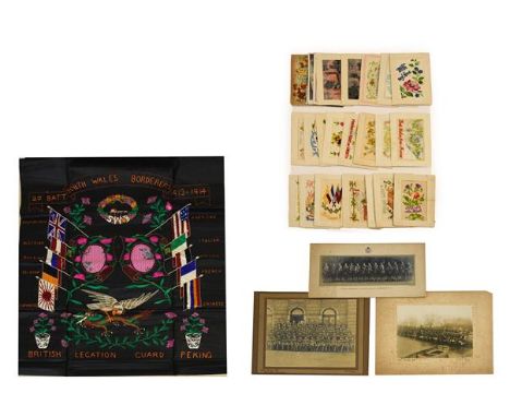 A First World War Soldier's Embroidered Sampler, to the 2nd Battalion South Wales Borderers, British Legation Guard, Peking, 