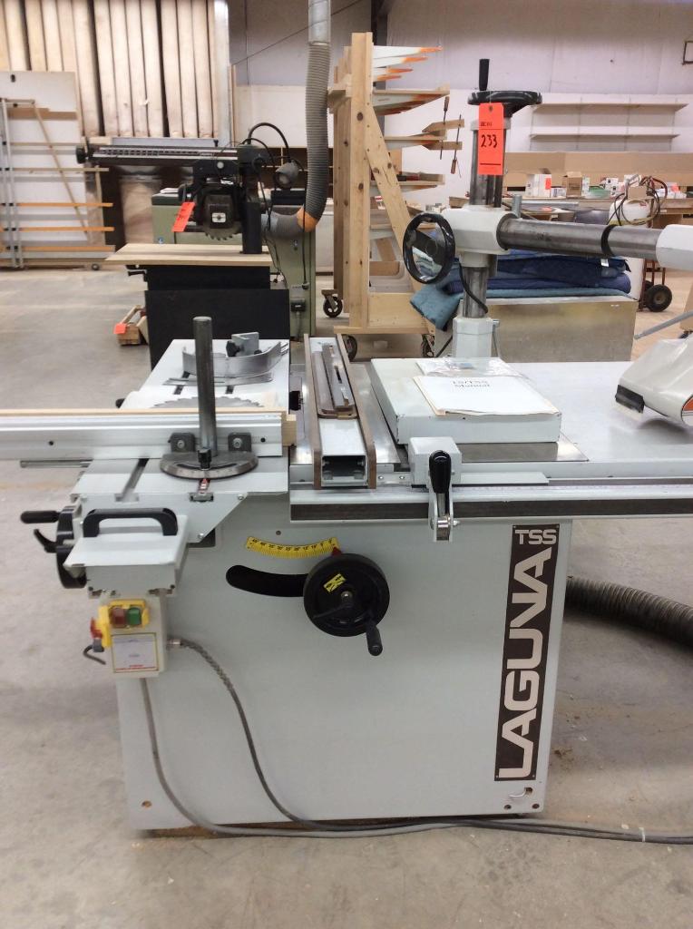 2006 Laguna 12" max diameter sliding arm table saw, with scoring and