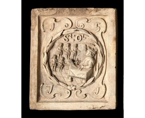 Architectural: A similar Coade stone boundary marker plaque, circa 1780/90, the underside stamped COADE’S Lithodipyra LONDON,