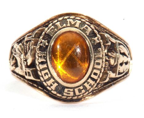 10K stamped High School graduation ring, 'Elma', engraved 'Gayle Schindler', size K/L