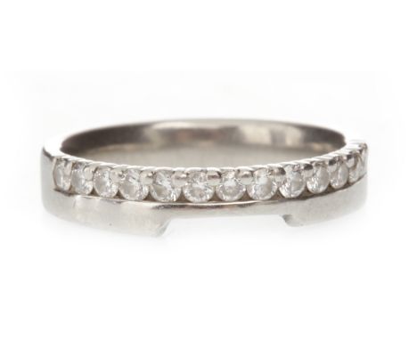 DIAMOND SET WEDDING BANDwith a row of channel set round brilliant cut diamonds totalling approximately 0.14 carats, with a cu