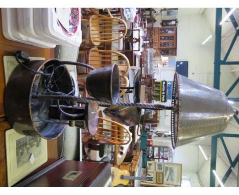 A copper water feature light fitting by Fantasia of London 76cm high