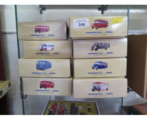 Corgi Classics: Eight single-deck buses including Bedford 'Felix Coaches' in original boxes (8)