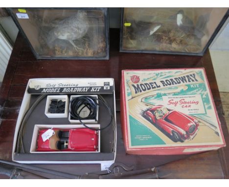 A Victory Models Model Roadway Kit 'D' with red Triumph TR2, 'Roadege', protective edging and chairs in original lidded box (