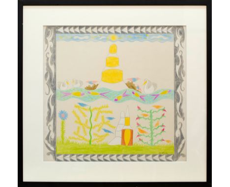 * SCOTTIE WILSON (SCOTTISH 1890 - 1972),
UNTITLED
mixed media, signed
53cm x 51.5cm
Mounted, framed and under glass