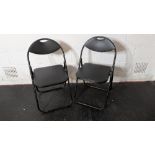 (2) Black padded folding chairs