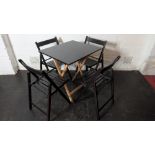 Wooden folding table and (4) chairs