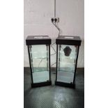 (2) Countertop downlit jewellery display cabinets