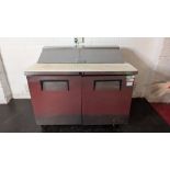 True Refrigeration TSSU-48-12 two door refrigerator with prep counter