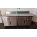 Polar DL915 three door refigerator with counter top and upstand