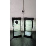 (2) Countertop downlit jewellery display cabinets