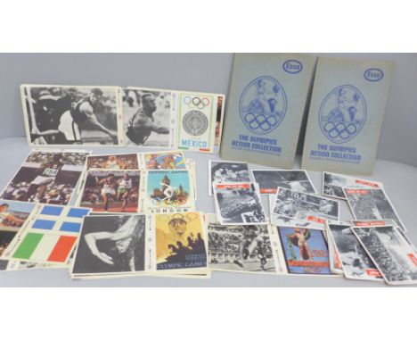 Twenty-four War Bulletin collectors cards by P.C.G.C. and a collection of 40 ESSO The Olympics Action Collection stickers 