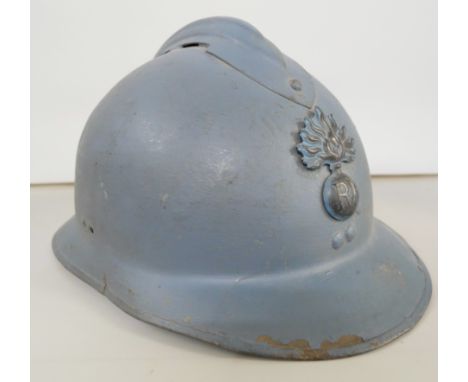 A World War I steel French army Adrian helmet 