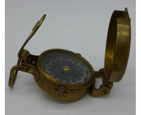 A brass compass