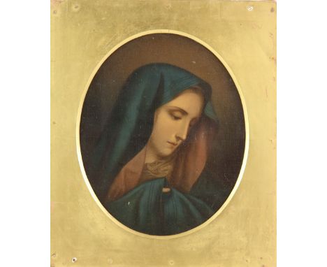 19th century portrait of a lady, oil on canvas board, 27.5 x 22.5cm. Framed. .       