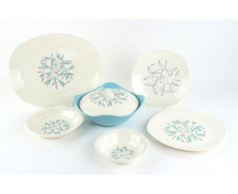 Midwinter Pottery part dinner service in Cassandra pattern by Jessie Tait, .       